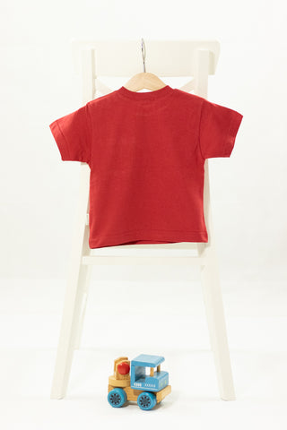 Червена тениска с джобче S Nature / 9м