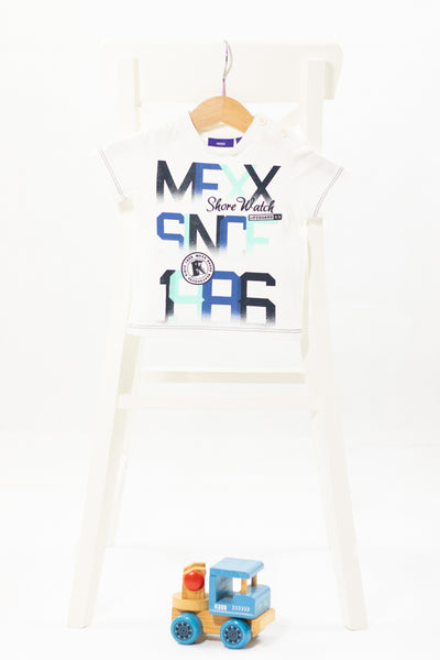 Бяла тениска с апликация Mexx (С ЕТИКЕТ)/ 3-6м