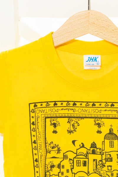 Тениска цвят горчица с апликация JHK/ 2г