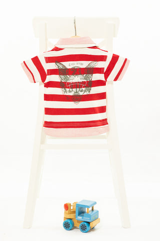 Раирана червено-бяла тениска тип риза  Orchestra / 12м