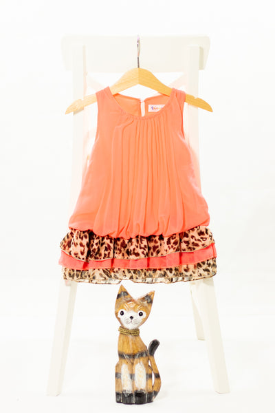 Искряща ефирна рокля с тигров акцент, CHICAPRIE / 12м., 74см.