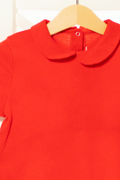 Наситеночервена тениска с якичка  /3-4г