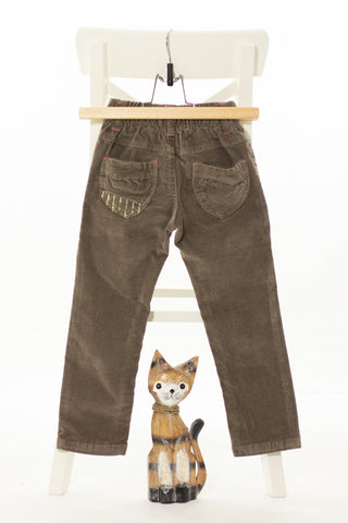 Елегантни джинси в землист цвят с пайети на джобовете  Nini / 4-5г