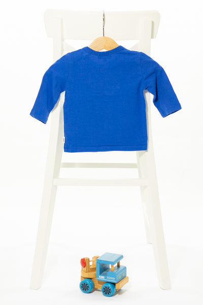 Мека блуза с дълъг ръкав в царско син цвят с апликации, CATIMINI (НОВО)/ 6м.