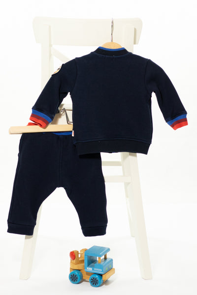 Топъл спортен комплект, панталон и суитчър в нощно син цвят, CATINIMI (НОВО)/ 6м.