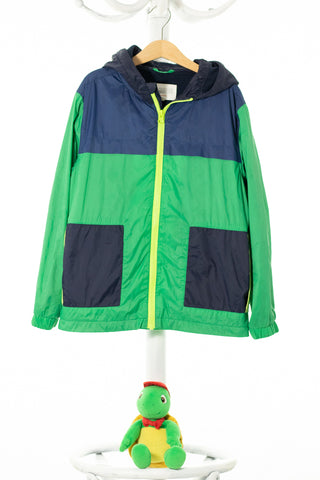Подплатено яке-ветровка в свеж зелен цвят с качулка, GYMBOREE/ 7-8г.