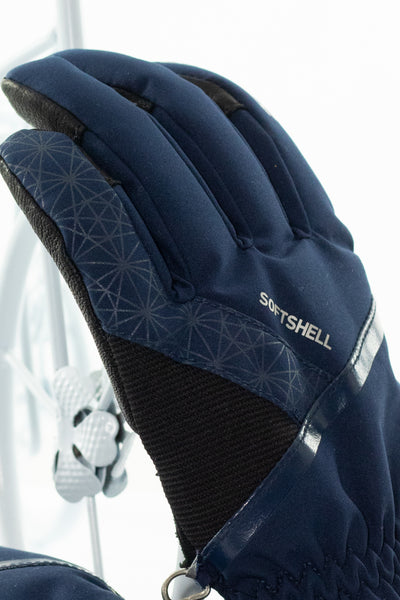 Топли подплатени ски ръкавици с пръсти в тъмносиньо и черно, WED'ZE/ размер XS