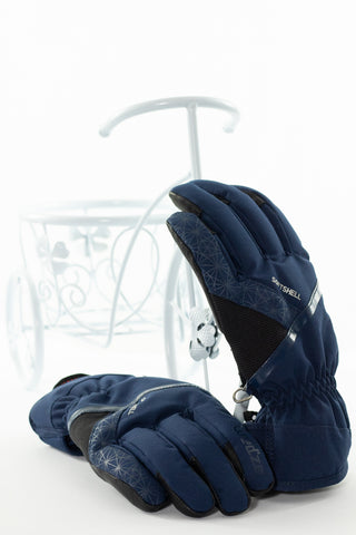 Топли подплатени ски ръкавици с пръсти в тъмносиньо и черно, WED'ZE/ размер XS