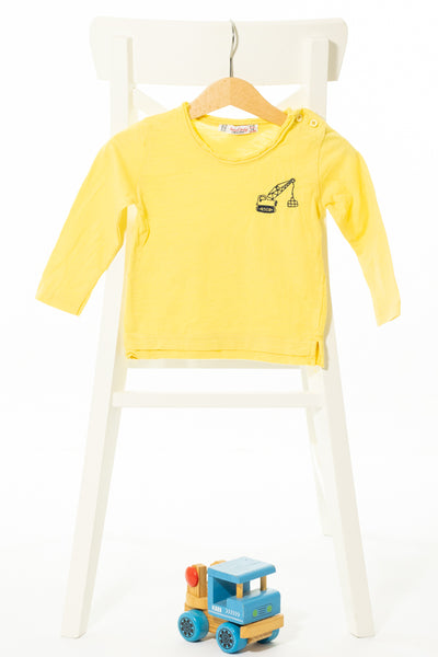 Блуза с дълъг ръкав в лимонено жълто с бродерия, ISOBEL BABY/9-12м.,74-80см.