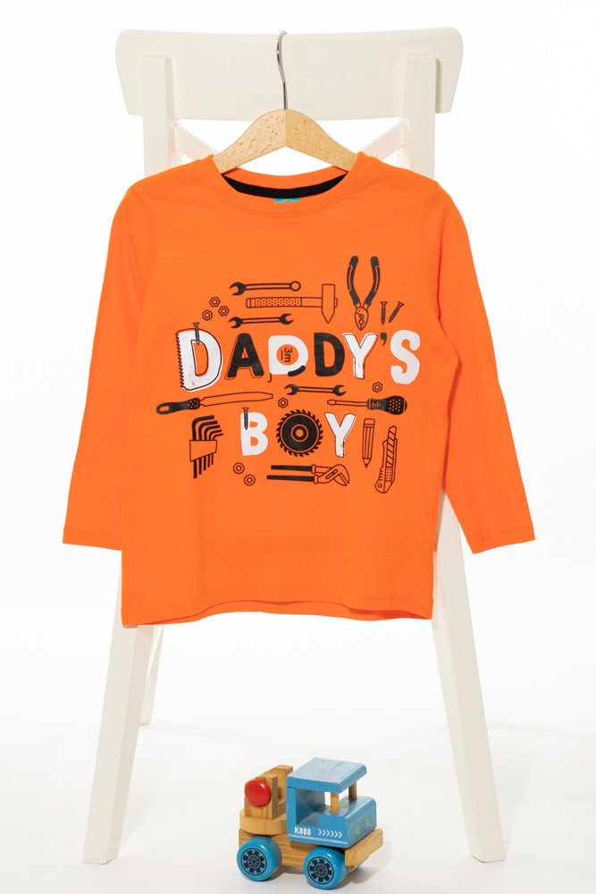 Памучна блуза в свежо оранжево с оригинална щампа, LITTLE KIDS/ 4-5г,, 110см.