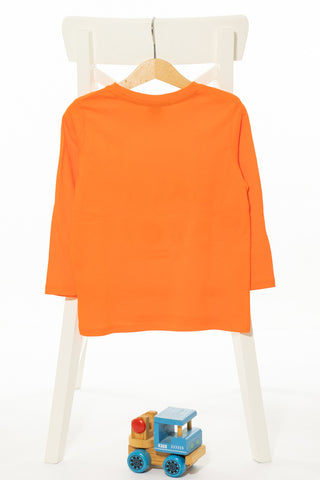 Памучна блуза в свежо оранжево с оригинална щампа, LITTLE KIDS/ 4-5г,, 110см.