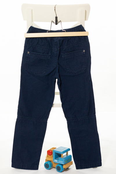 Памучен панталон с ластична висока талия в нощно син цвят, GEORGE/ 5-6г., 110-116см.