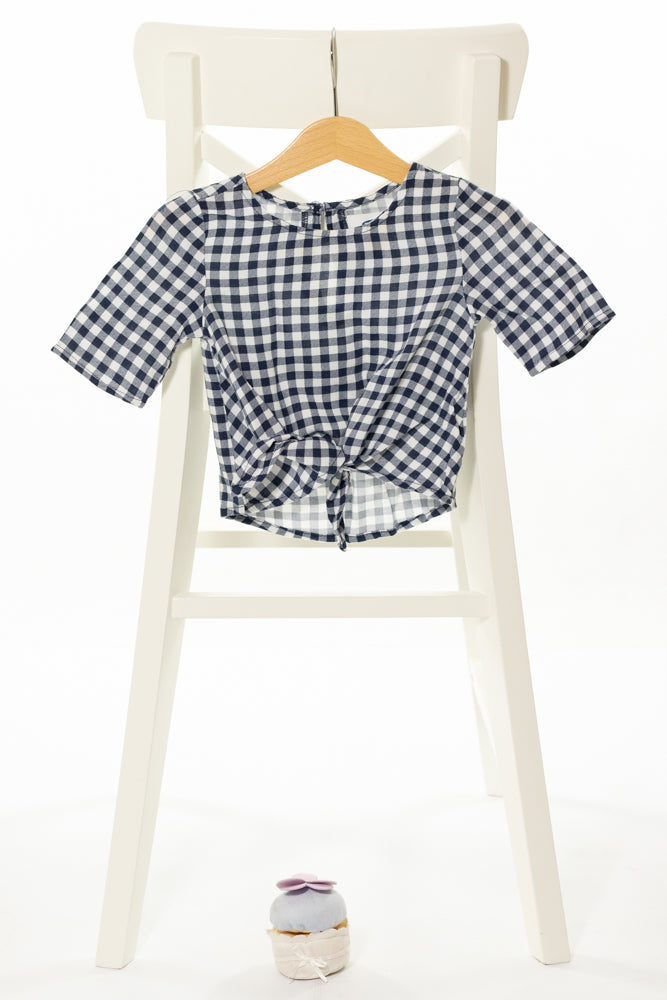 Пепитена елегантна лятна блуза с 3/4 ръкав, OLD NEVY/ 18-24м.
