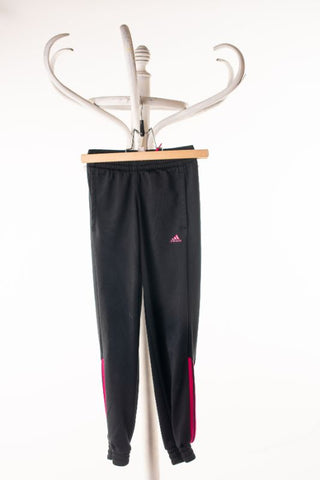 Спортно долнище с ластици и цикламени ленти Adidas / 7-8г.