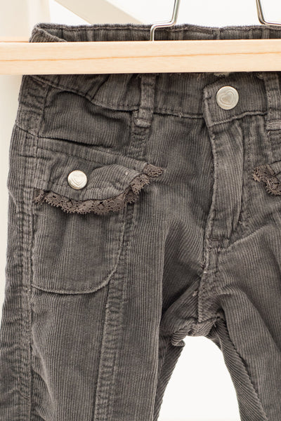 Джинсов панталон в графитено сиво с дантелена декорация Zeeman / 12-18м.