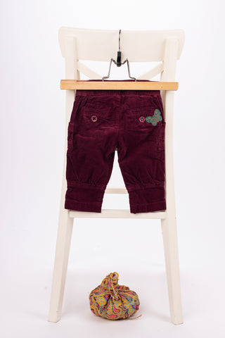 Джинсов панталон в цвят бордо / 9м.